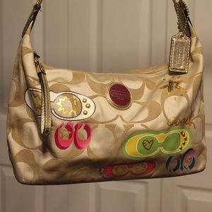 Coach Silk Hobo cream/gold